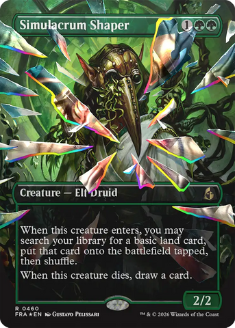 Simulacrum Shaper [Borderless] (Facet Foil) [Foil] (Reality Fracture)(FRA-460)(R)