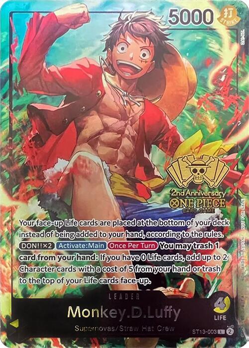 Monkey.D.Luffy [2nd Anniversary Tournament] [Foil] (One Piece Promotion Cards)(ST13-003)(L)
