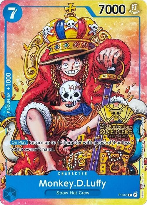 Monkey.D.Luffy [2nd Anniversary Stamped Promo] (One Piece Promotion Cards)(P-043)(PR)