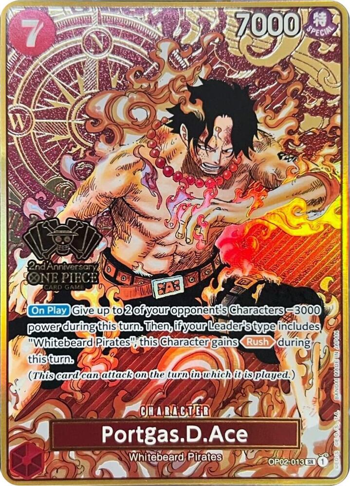 Portgas.D.Ace [One Piece Japanese Version 2nd Anniversary Set] [Foil] (One Piece Promotion Cards)(OP02-013)(SR)