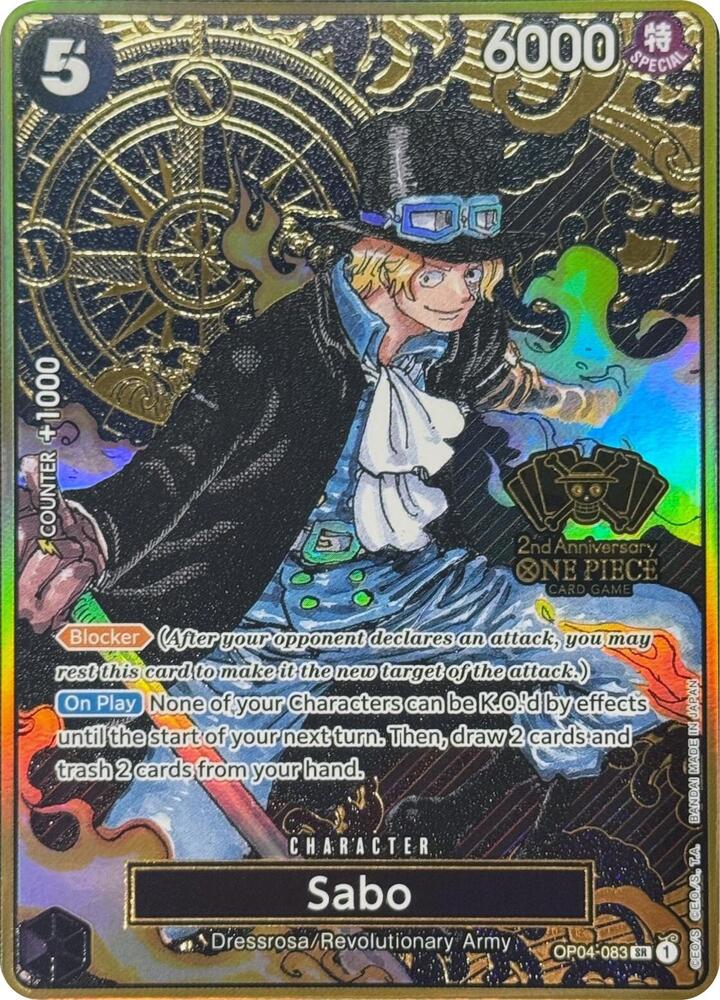 Sabo [One Piece Japanese Version 2nd Anniversary Set] [Foil] (One Piece Promotion Cards)(OP04-083)(SR)