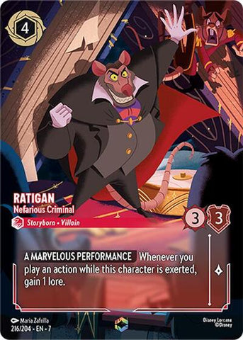 Ratigan - Nefarious Criminal (Enchanted) - Holofoil (Archazia's Island)(7-216/204)(E)