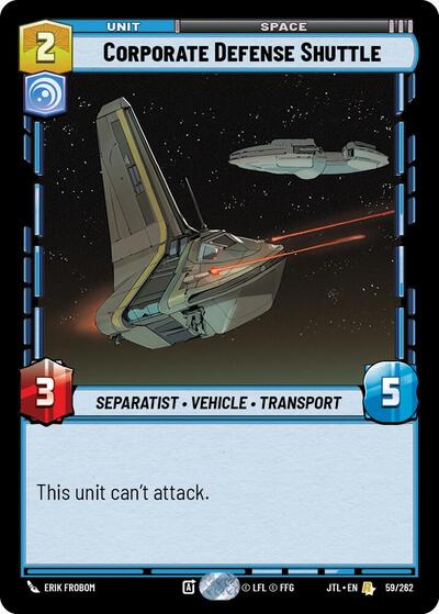 Corporate Defense Shuttle (Jump to Lightspeed)(JTL-059/262)(R)
