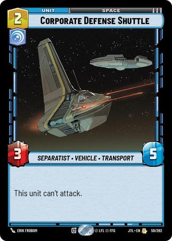 Corporate Defense Shuttle (Jump to Lightspeed)(JTL-059/262)(R)