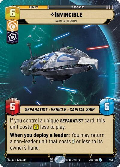 Invincible, Naval Adversary - Hyperspace (Jump to Lightspeed)(JTL-0453/1122)(L)