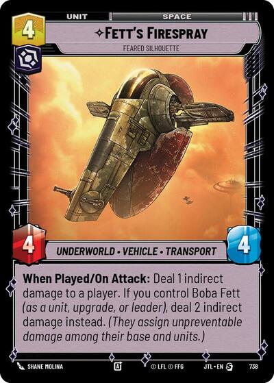 Fett's Firespray, Feared Silhouette - Foil (Jump to Lightspeed)(JTL-0738/1122)(S)