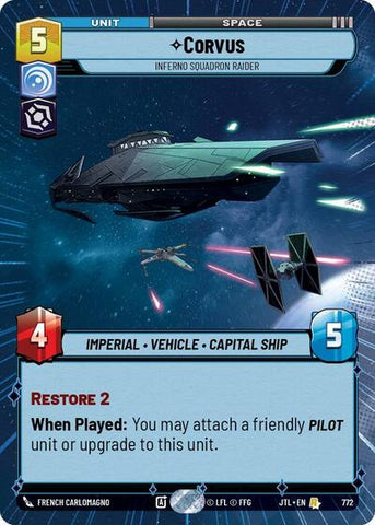 Corvus, Inferno Squadron Raider - Hyperspace - Foil (Jump to Lightspeed)(JTL-0772/1122)(R)