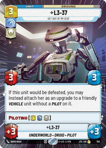 L3-37, Get Out Of My Seat - Hyperspace - Foil (Jump to Lightspeed)(JTL-0783/1122)(R)
