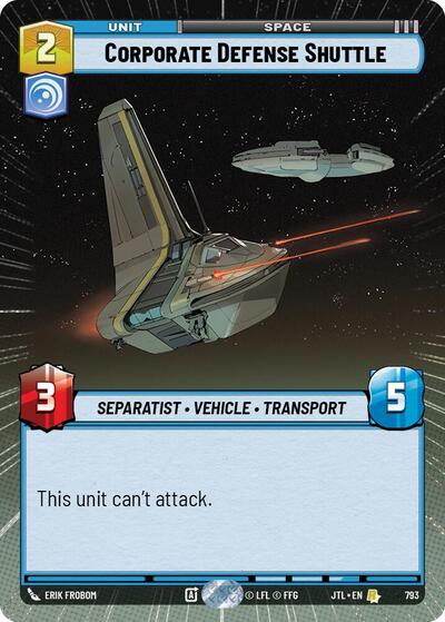 Corporate Defense Shuttle - Hyperspace - Foil (Jump to Lightspeed)(JTL-0793/1122)(R)
