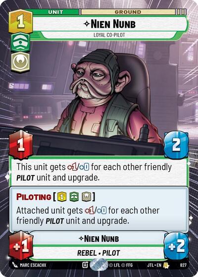Nien Nunb, Loyal Co-Pilot - Hyperspace - Foil (Jump to Lightspeed)(JTL-0827/1122)(R)
