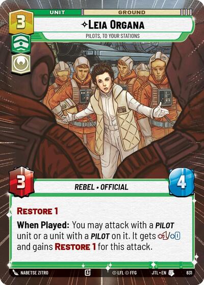 Leia Organa, Pilots, To Your Stations - Hyperspace - Foil (Jump to Lightspeed)(JTL-0831/1122)(U)