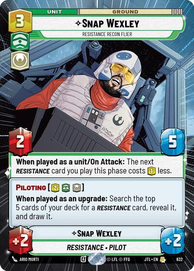Snap Wexley, Resistance Recon Flier - Hyperspace - Foil (Jump to Lightspeed)(JTL-0832/1122)(R)
