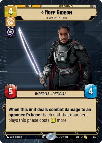 Moff Gideon, I Know Everything - Hyperspace - Foil (Jump to Lightspeed)(JTL-0922/1122)(R)