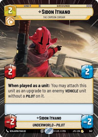 Sidon Ithano, The Crimson Corsair - Hyperspace - Foil (Jump to Lightspeed)(JTL-0947/1122)(R)