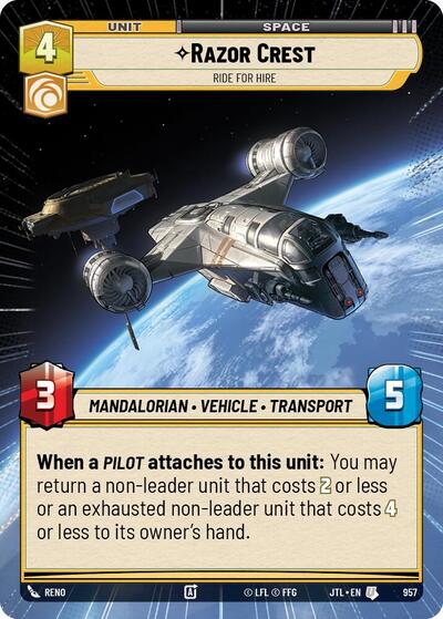 Razor Crest, Ride For Hire - Hyperspace - Foil (Jump to Lightspeed)(JTL-0957/1122)(U)