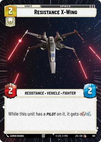 Resistance X-Wing - Hyperspace - Foil (Jump to Lightspeed)(JTL-0981/1122)(C)