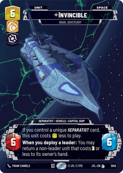 Invincible, Naval Adversary (Prestige) (Jump to Lightspeed)(JTL-1040/1122)(L)
