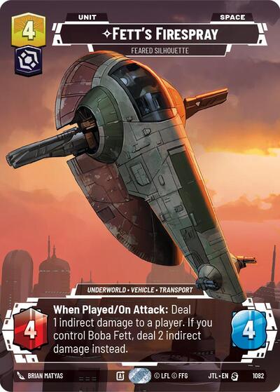Fett's Firespray, Feared Silhouette (Prestige Foil) - Foil (Jump to Lightspeed)(JTL-1082/1122)(S)