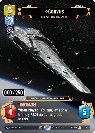 Corvus, Inferno Squadron Raider (Serialized) - Foil (Jump to Lightspeed)(JTL-1088/1122)(R)