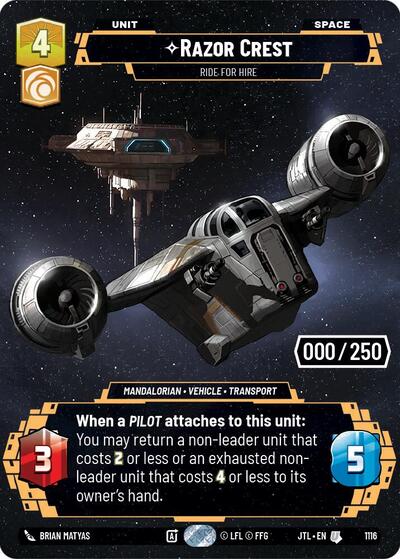 Razor Crest, Ride For Hire (Serialized) - Foil (Jump to Lightspeed)(JTL-1116/1122)(U)