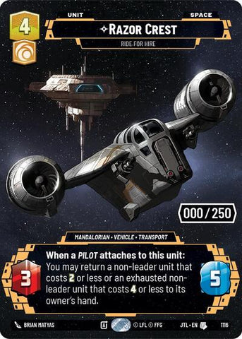 Razor Crest, Ride For Hire (Serialized) - Foil (Jump to Lightspeed)(JTL-1116/1122)(U)