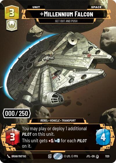 Millennium Falcon, Get Out And Push (Serialized) - Foil (Jump to Lightspeed)(JTL-1120/1122)(S)