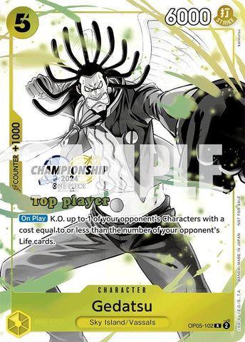 Gedatsu [Championship 2024 Top Player Pack Vol. 2] [Foil] (One Piece Promotion Cards)(OP05-102)(R)