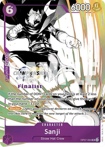 Sanji [Championship 2024 Finalist Card Set Vol. 2] [Foil] (One Piece Promotion Cards)(OP07-064)(SR)