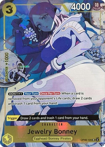 Jewelry Bonney [Illustration Box EX] [Foil] (One Piece Promotion Cards)(OP08-105)(SR)