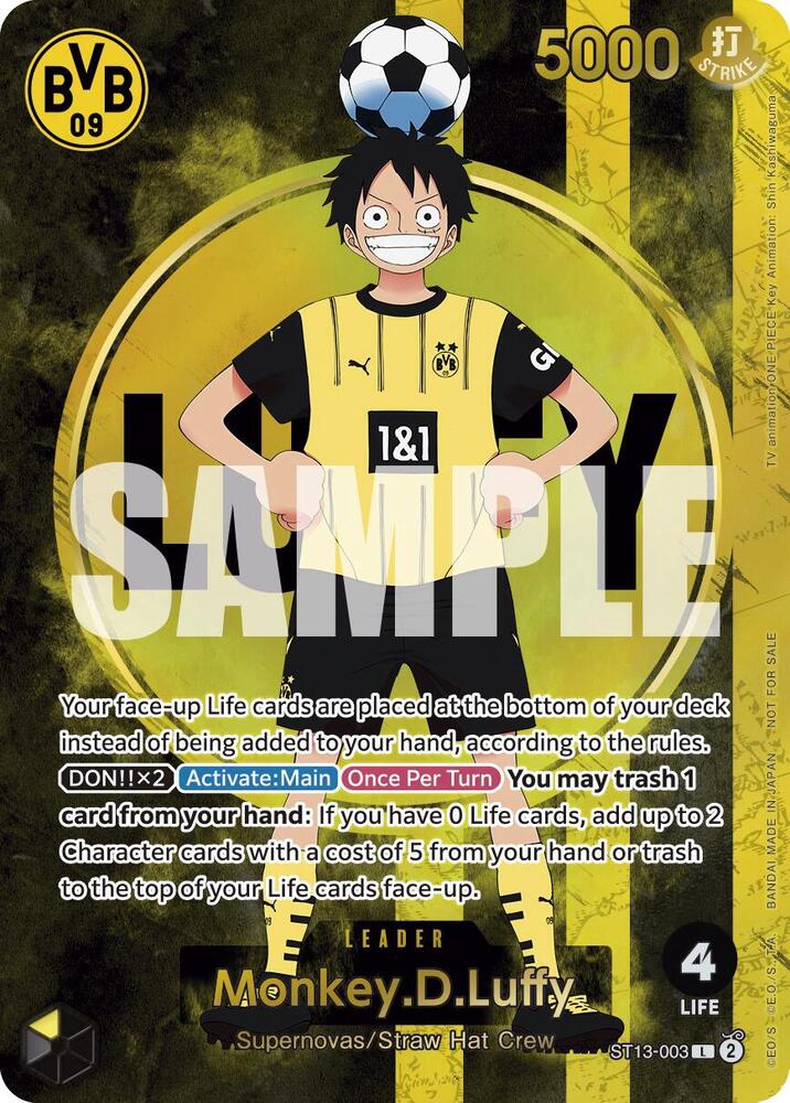 Monkey.D.Luffy [BVB x One Piece Campaign] [Foil] (One Piece Promotion Cards)(ST13-003)(L)