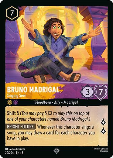 Bruno Madrigal - Singing Seer - Cold Foil (Reign of Jafar)(8-020/204)(SR)