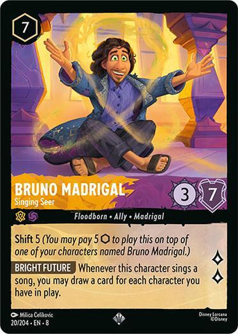 Bruno Madrigal - Singing Seer - Cold Foil (Reign of Jafar)(8-020/204)(SR)
