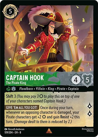 Captain Hook - The Pirate King - Cold Foil (Reign of Jafar)(8-109/204)(R)