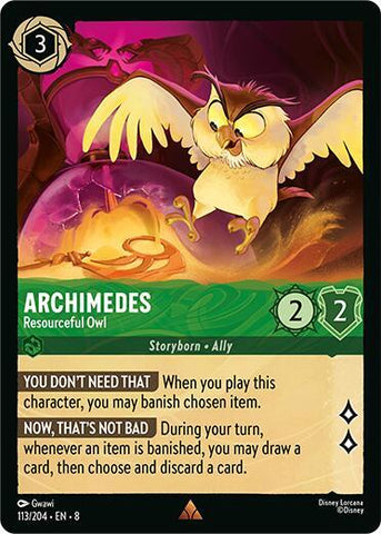 Archimedes - Resourceful Owl - Cold Foil (Reign of Jafar)(8-113/204)(R)