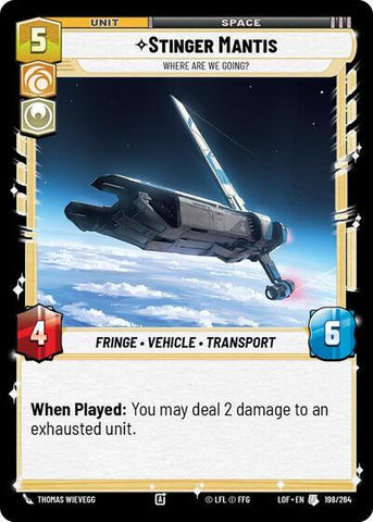 Stinger Mantis, Where Are We Going? (Legends of the Force)(LFL-198/264)(U)