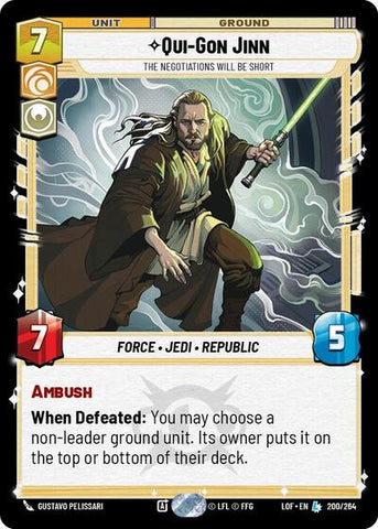 Qui-Gon Jinn, The Negotiations Will Be Short (Legends of the Force)(LFL-200/264)(L)