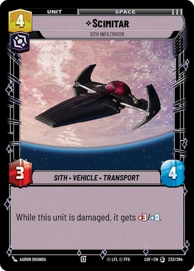 Scimitar, Sith Infiltrator (Legends of the Force)(LFL-233/264)(S)