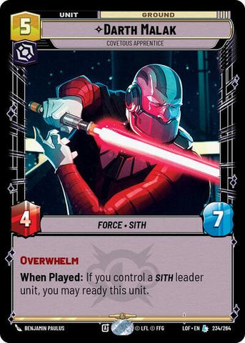 Darth Malak, Covetous Apprentice (Legends of the Force)(LFL-234/264)(L)