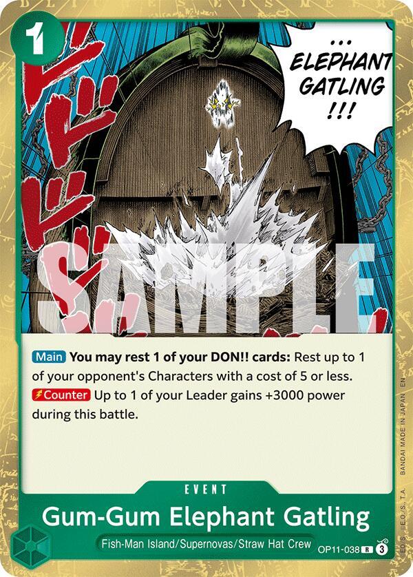 Gum-Gum Elephant Gatling - Foil (A Fist of Divine Speed)(OP11-038)(R)