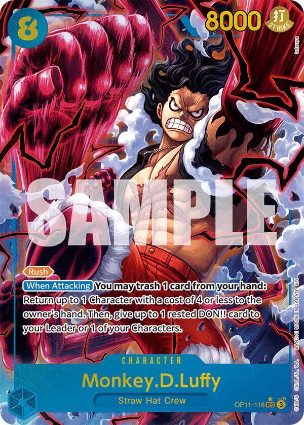 Monkey.D.Luffy (118) - Alternate Art - Foil (A Fist of Divine Speed)(OP11-118)(SEC)