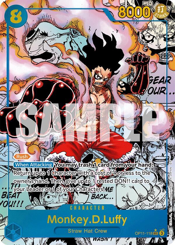 Monkey.D.Luffy (118) - Manga - Foil (A Fist of Divine Speed)(OP11-118)(SEC)