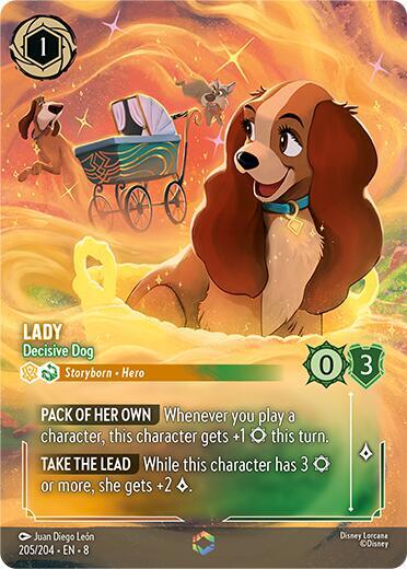 Lady - Decisive Dog (Enchanted) - Holofoil (Reign of Jafar)(8-205/204)(E)