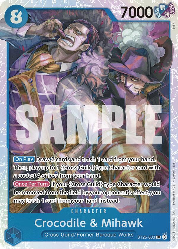 Crocodile & Mihawk - Foil (Starter Deck 25: BLUE Buggy)(ST25-003)(SR)