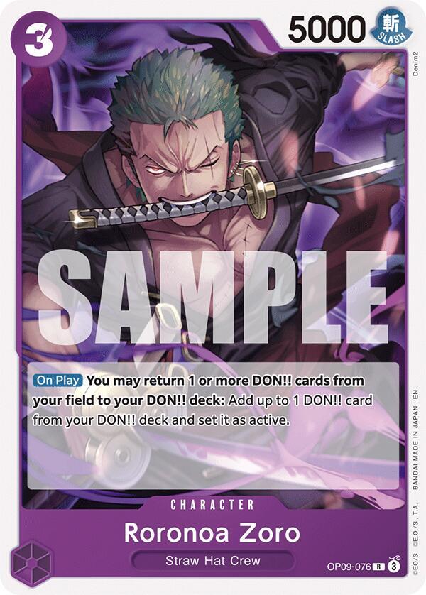 Roronoa Zoro (Reprint) (Starter Deck 26: PURPLE/BLACK Monkey.D.Luffy)(OP09-076)(R)