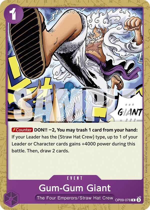 Gum-Gum Giant (Reprint) (Starter Deck 26: PURPLE/BLACK Monkey.D.Luffy)(OP09-078)(R)