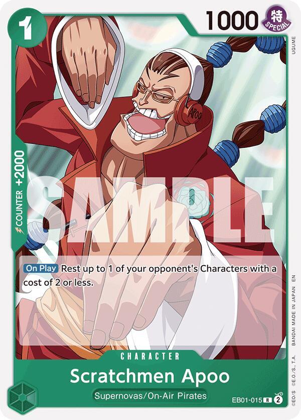 Scratchmen Apoo (Reprint) (Starter Deck 24: GREEN Jewelry Bonney)(EB01-015)(R)