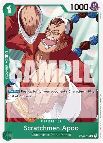 Scratchmen Apoo (Reprint) (Starter Deck 24: GREEN Jewelry Bonney)(EB01-015)(R)
