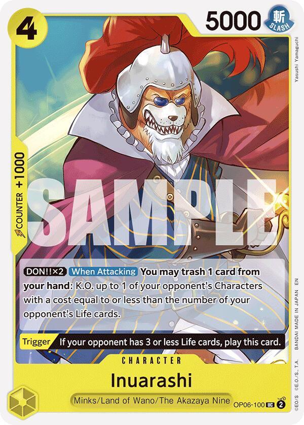 Inuarashi (Reprint) (Starter Deck 28: GREEN/YELLOW Yamato)(OP06-100)(UC)