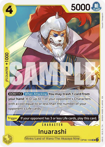 Inuarashi (Reprint) (Starter Deck 28: GREEN/YELLOW Yamato)(OP06-100)(UC)