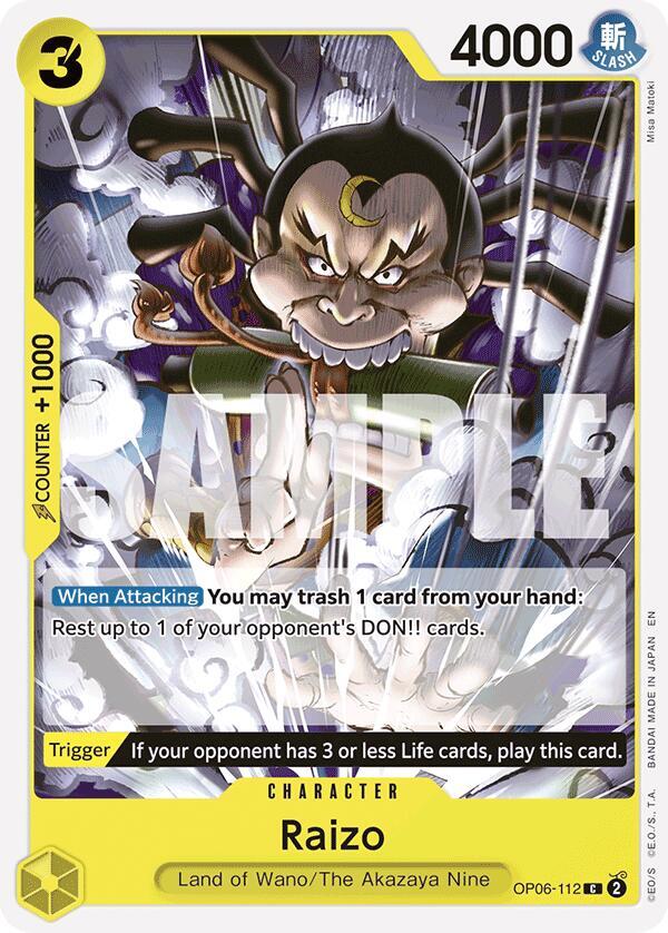 Raizo (Reprint) (Starter Deck 28: GREEN/YELLOW Yamato)(OP06-112)(C)